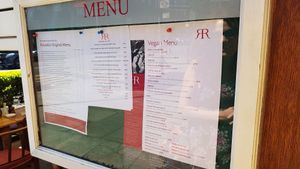 Menu at Riccardo's Italian Restaurant in South West London