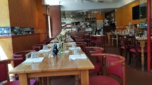 Inside when empty at Riccardo's Italian Restaurant in South West London