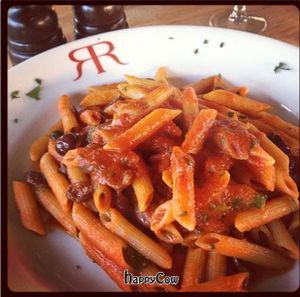 This is the Penne Pomodoro Basilico dish served at Riccardos at Riccardo's Italian Restaurant in South West London