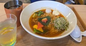 Wegański ramen. at RAMEN Arashiyama Bamboo Grove Pavilion 嵐山竹林亭 in Kyoto