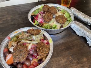 Bowl vs plate - made to order!   at Hummus Xpress in Tempe