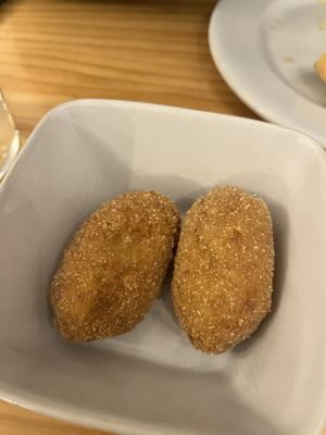 croquetas de puerro y zanahoria  at Relish Bar in Madrid