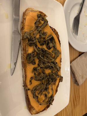 tosta de salmorejo con “anchoas” de berenjena  at Relish Bar in Madrid