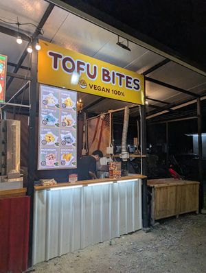Tofu bites - back left when facing stage at Lana Square  in Chiang Mai