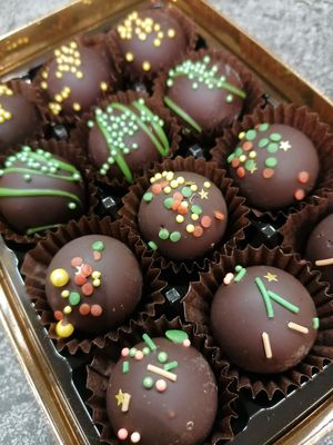 Oat milk truffles at Chocolat in Kirkby Lonsdale in Kirkby Lonsdale