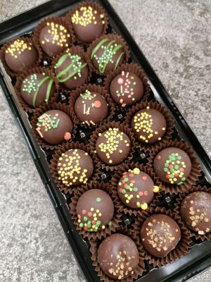 Oat milk truffles at Chocolat in Kirkby Lonsdale in Kirkby Lonsdale