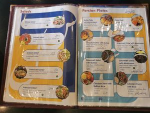 Menu at TAZEH in Nairobi