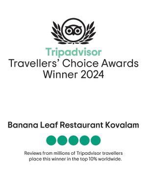 We are proud of our 2024 award from Tripadvisor. at Banana Leaf Restaurant Kovalam in Kovalam