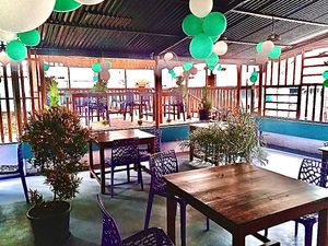 Our restaurant. We used lots of locally sourced coconot wood. at Banana Leaf Restaurant Kovalam in Kovalam