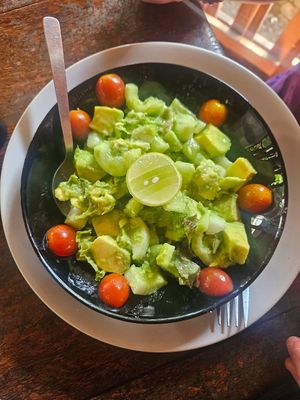 A lovely fresh avocado salad. at Banana Leaf Restaurant Kovalam in Kovalam