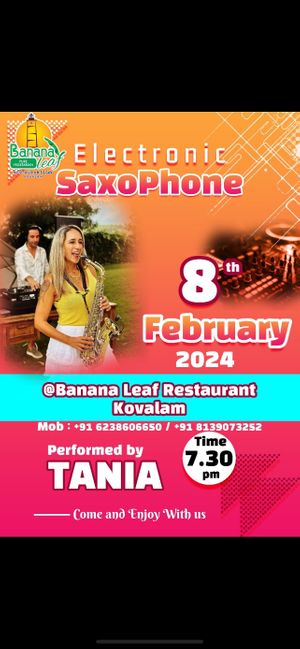 A fantastic live music event, thanks Tania. at Banana Leaf Restaurant Kovalam in Kovalam