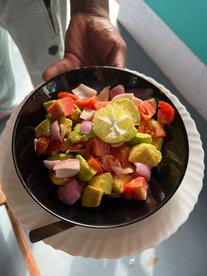 Salad as you want it. at Banana Leaf Restaurant Kovalam in Kovalam