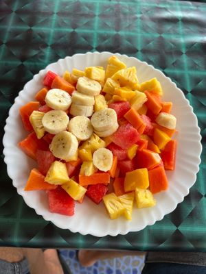 The freshest fruit salad. at Banana Leaf Restaurant Kovalam in Kovalam