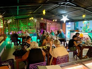 Enjoying dinner at Banana Leaf Kovalam. at Banana Leaf Restaurant Kovalam in Kovalam