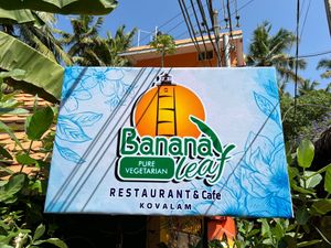Our sign. at Banana Leaf Restaurant Kovalam in Kovalam