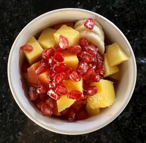 Fresh fruit salad treat at Banana Leaf Restaurant Kovalam in Kovalam