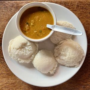 Idli for breakfast? at Banana Leaf Restaurant Kovalam in Kovalam