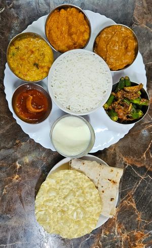 North Indian thali at Banana Leaf Restaurant Kovalam in Kovalam
