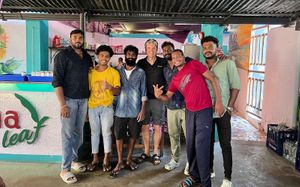 Have your picture taken with our team at Banana Leaf Restaurant Kovalam in Kovalam