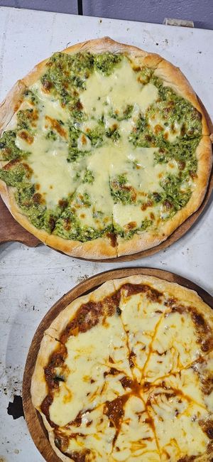 Home-made pizza, cooked order and we even make the base at Banana Leaf Restaurant Kovalam in Kovalam