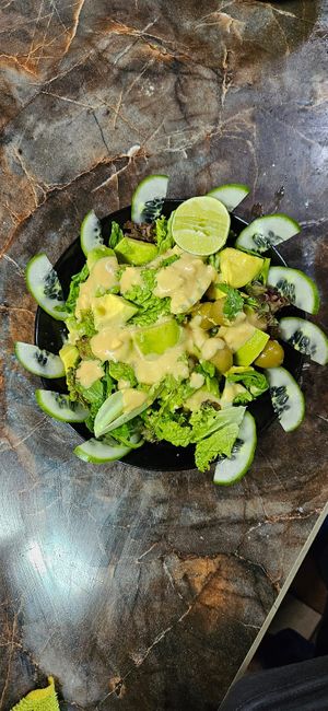 A nice salad for lunch at Banana Leaf Restaurant Kovalam in Kovalam