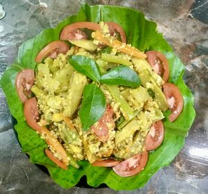 A traditional Keralan dish at Banana Leaf Restaurant Kovalam in Kovalam