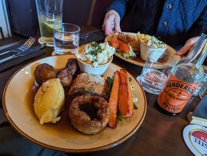 Vegan Sunday lunches with the all-important Henderson's Relish at The Closed Shop in Sheffield