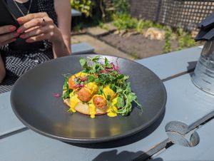 Vegan benedict at The Closed Shop in Sheffield