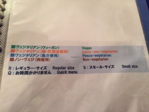 menu decoder at Los Barbados in Tokyo