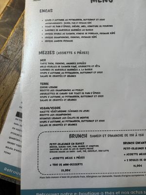 Menu  at Teavora  in Marseille