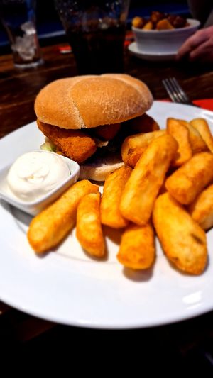 Vish burger at The Lady Luck in Canterbury