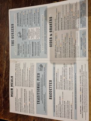 Carta del local, sin los postres. Pero hay como 10 postres y todos veganos. at The Lady Luck in Canterbury