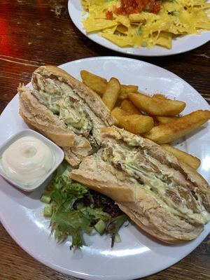 Vegan pollo pesto baguette   at The Lady Luck in Canterbury