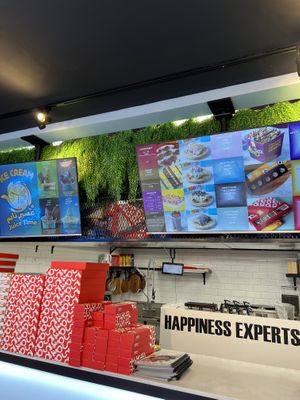 Menu and preparation area  at Juice Time in Brooklyn