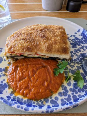 Vegan moussaka at Stone in Athens