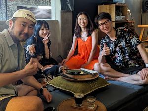 Happy Visitors from Korea at Bar 42 in Ubud
