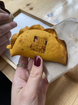 Cheeseburger empanada   at Las Muns in Porto