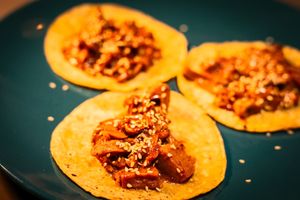 Tacos de Mole Vegano at La Condesa  in Barcelona