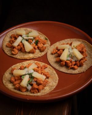 Tacos de Soja al pastor 3 at La Condesa  in Barcelona