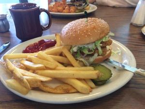 'chicken-fried' tofu sandwich  at King Solomon's Reef Cafe and Lounge in Olympia