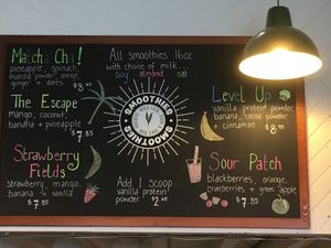 Smoothie board at Wild Leek in Halifax