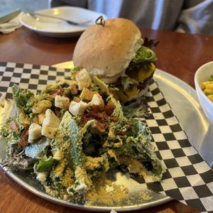 Mac daddy burger, sub caesar salad  at Wild Leek in Halifax