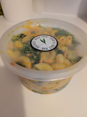 Cheesy mac salad from deli fridge at Wild Leek in Halifax