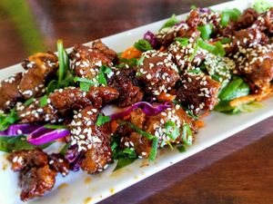 Sesame Ginger Seitan Bites at Wild Leek in Halifax