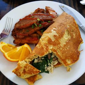 nomlette with tempeh bacon at Wild Leek in Halifax