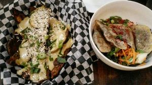 Dragon fries and dumplings. Honestly wasn't impressed. at Wild Leek in Halifax
