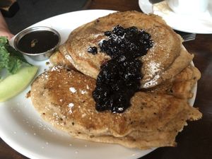 Blueberry pancakes  at Wild Leek in Halifax