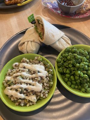 The big imitator wrap, green & grains and macho peas  at Nando's in Preston