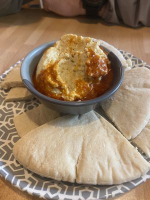Hummus and pitta  at Nando's in Preston