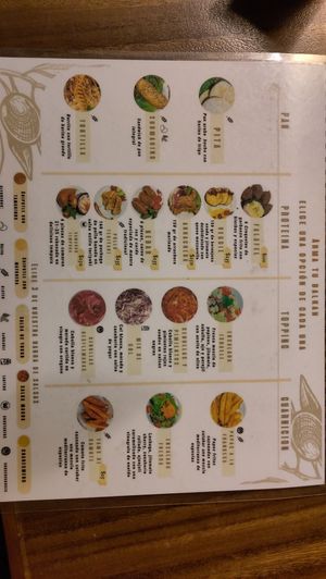 Menu at Balkan in Queretaro